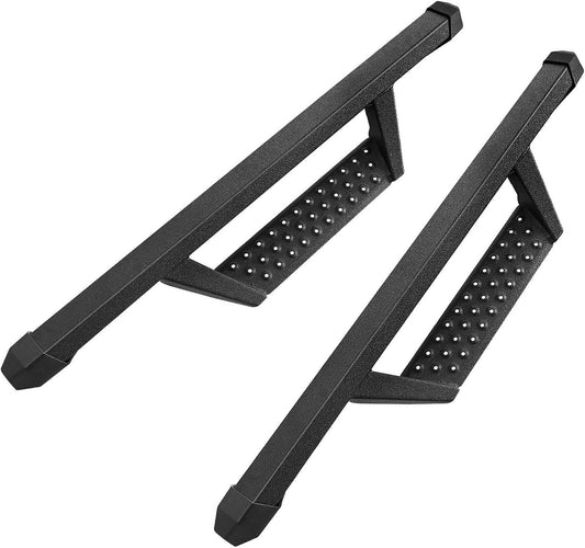 Running Boards Compatible with 2021-2025 Bronco 2 Door(Not Compatible with Bronco Sport). Dual-Stage Textured Black Powder Coated, 4 Inch Step Bars.