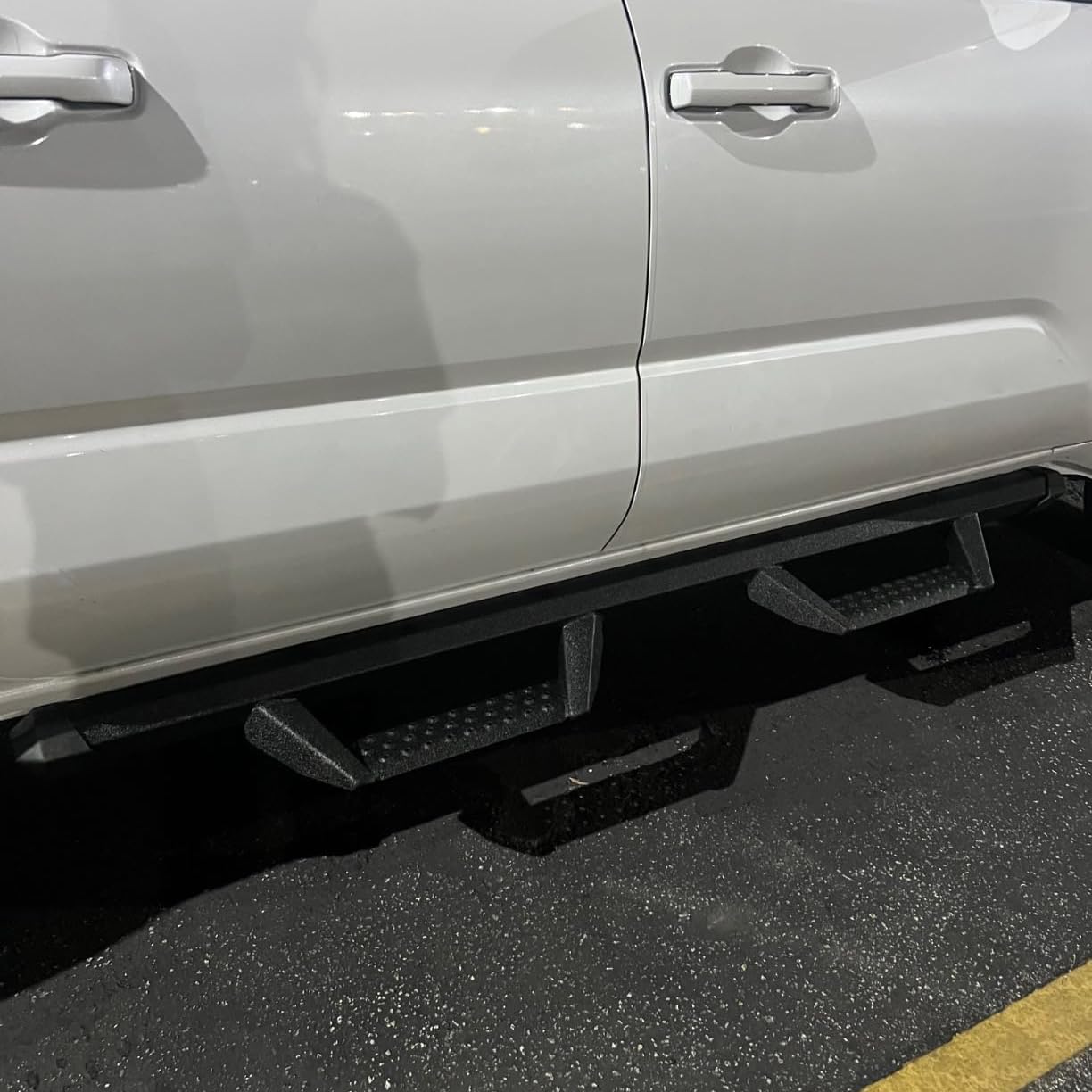 No drilling or modification is required. Include two steps(one left and one right ), mounting brackets, hardware, and instructions.