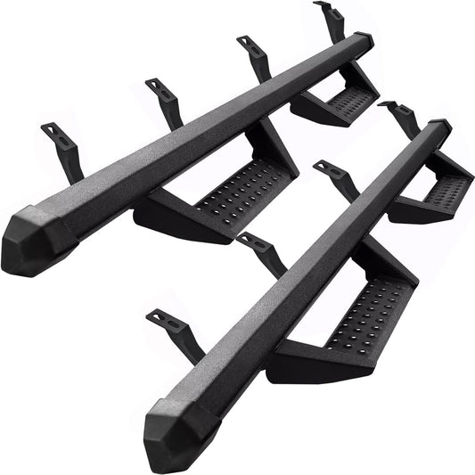 SMANOW Drop Down Running Boards Compatible with 2024-2025 Toyota Tacoma Double Cab Crew Cab, Dual-Stage Textured Black Powder, 4 Inch Step Bars Side Step.