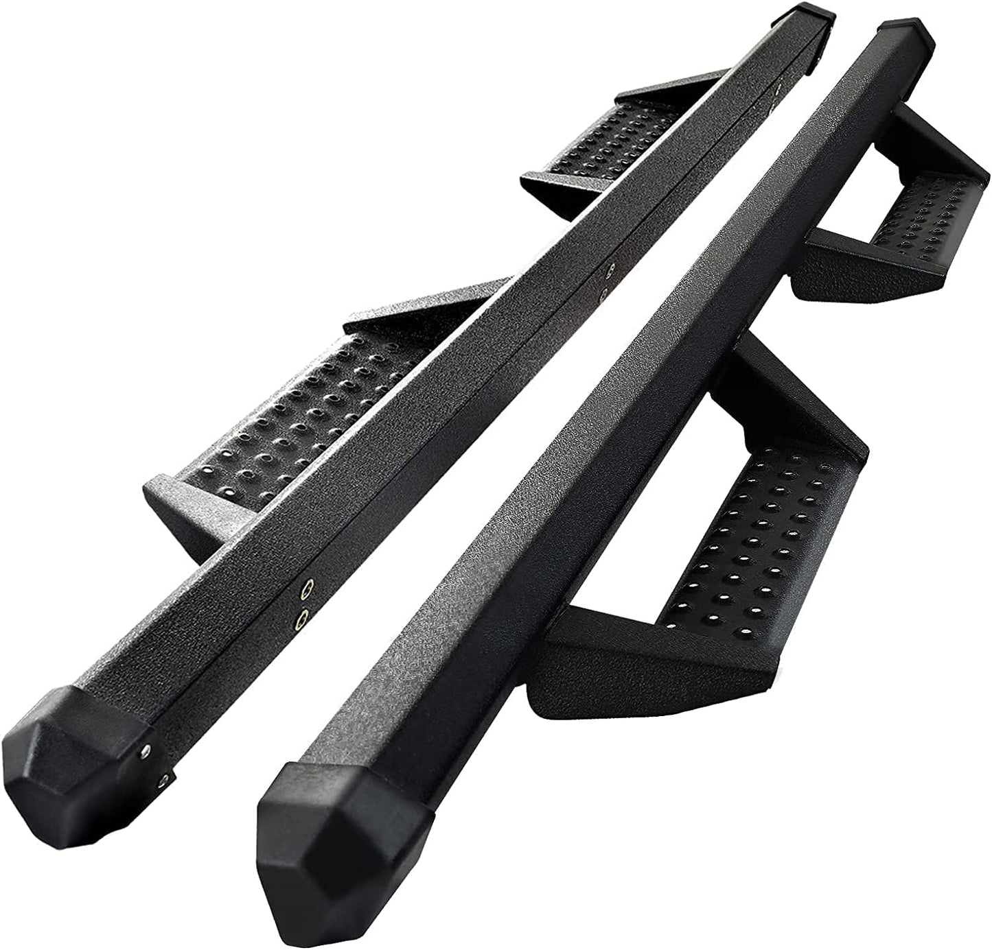 SMANOW Running Boards Side Steps Compatible with 2007-2021 Toyota Tundra CrewMax with 4 Full Size Doors. Dual-Stage Textured Black Powder Coated, 4 Inch Step Bars.