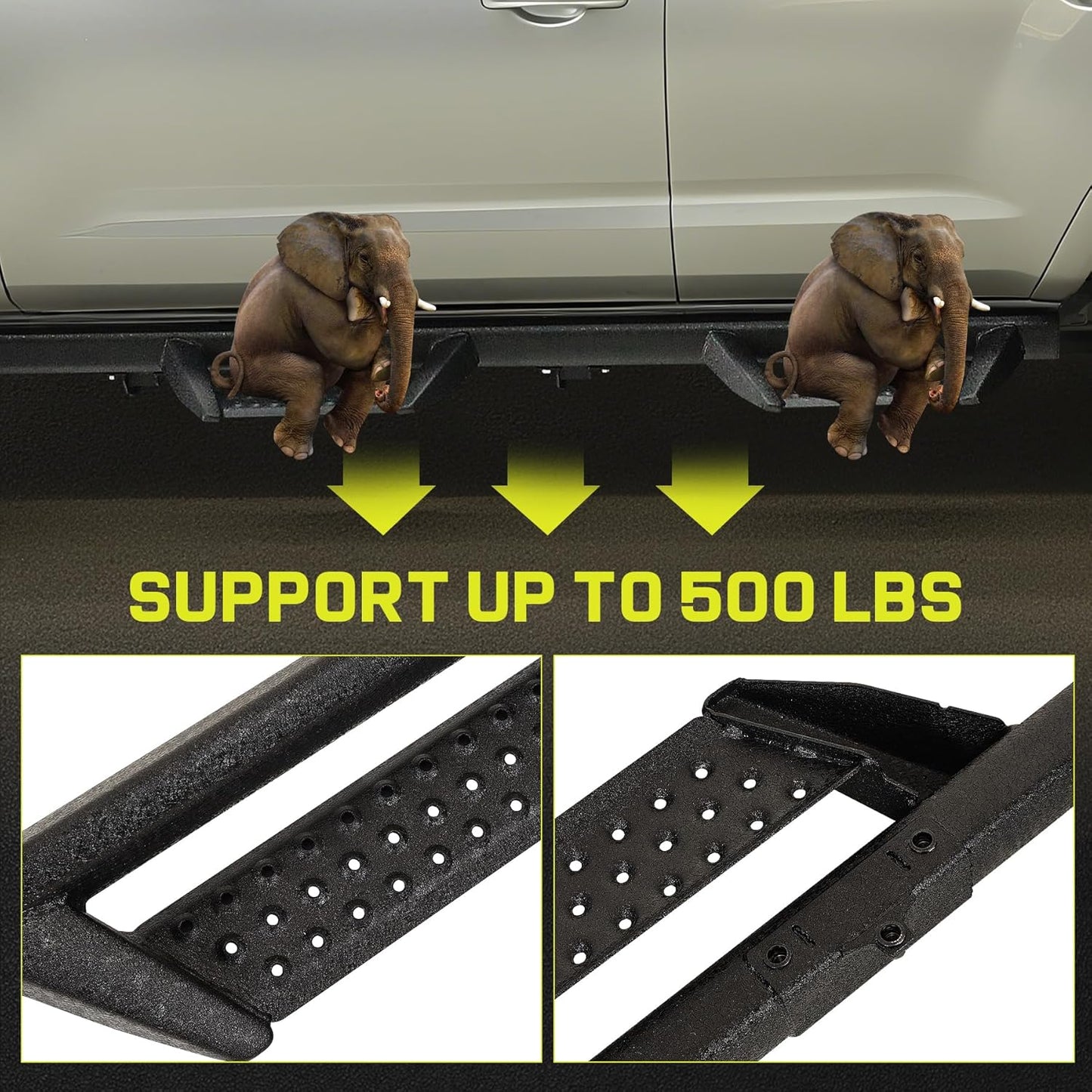Maximum Load More Than 500 lbs. Easy Access And Exit The Vehicle With Extra Protection And Security On The Side.