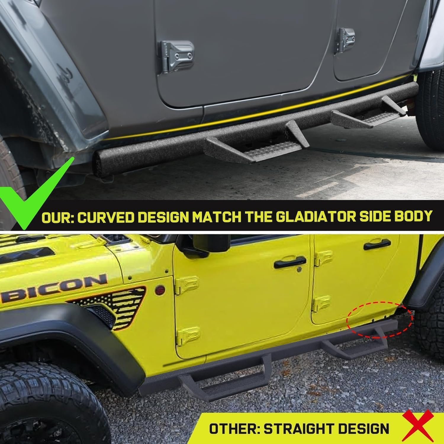  SMANOW running boards design is generally closer to the truck body, which will make the overall effect more beautiful, and can make the truck have better passability.