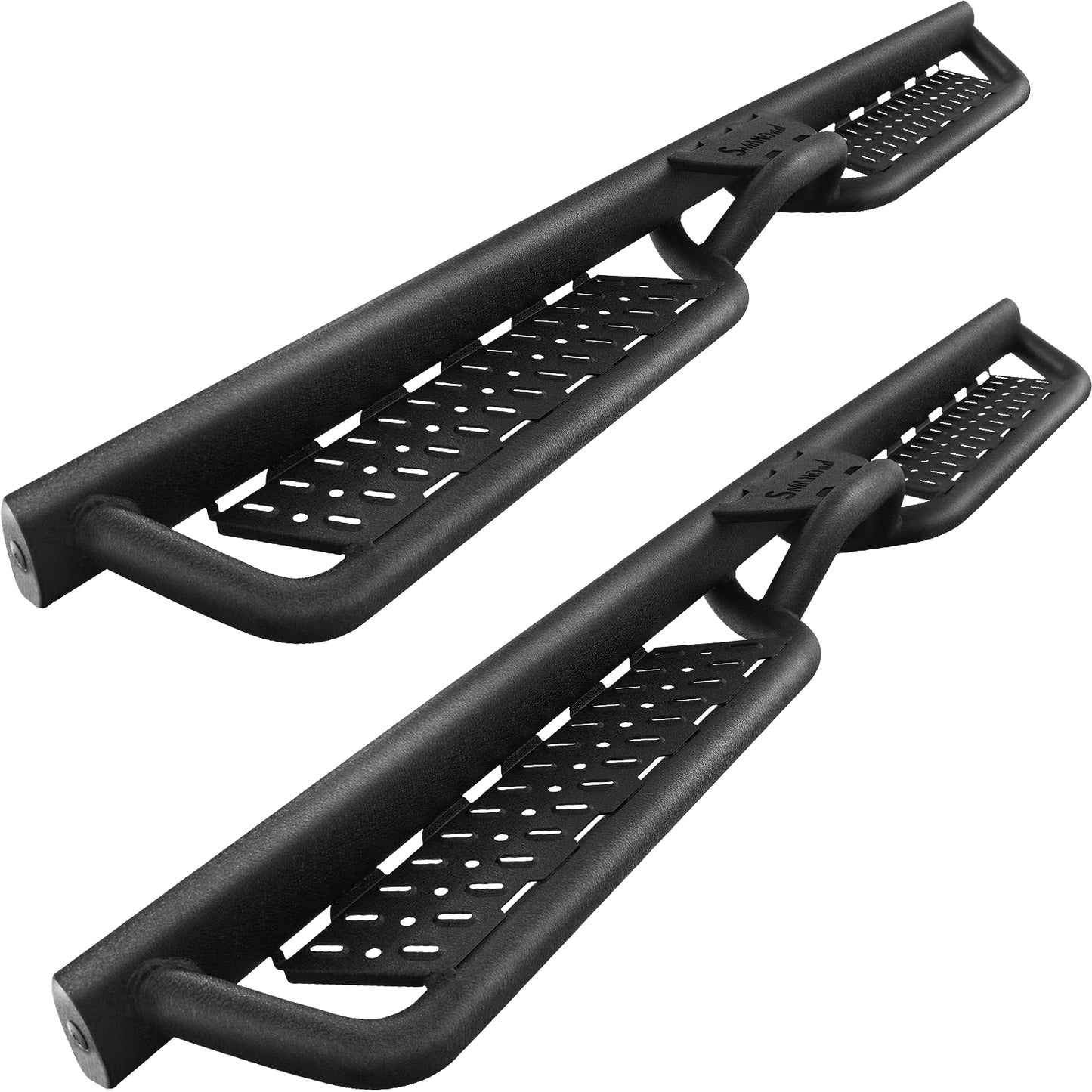 SMANOW Running Boards Compatible with 2009-2018 Dodge Ram 1500 Crew Cab (Incl. 2019+ Classic Model), 2010-2024 Ram 2500 3500 Crew Cab, Black Side Steps, Step Bars Nerf Bars with Middle Steps.