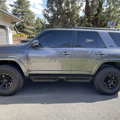 The running boards design ensures seamless integration with your vehicle's body lines, enhancing both style and functionality. The sleek low-profile mounting maintains clean aesthetics while providing sturdy step support.