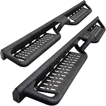 SMANOW Running Boards Compatible with Vehicle 2004-2025 Nissan Titan Crew Cab, 2016-2025 Titan XD Crew Cab, Two-Stair Side Steps, 6 Inch Black Step Bars, Truck Nerf Bars with Middle Steps.