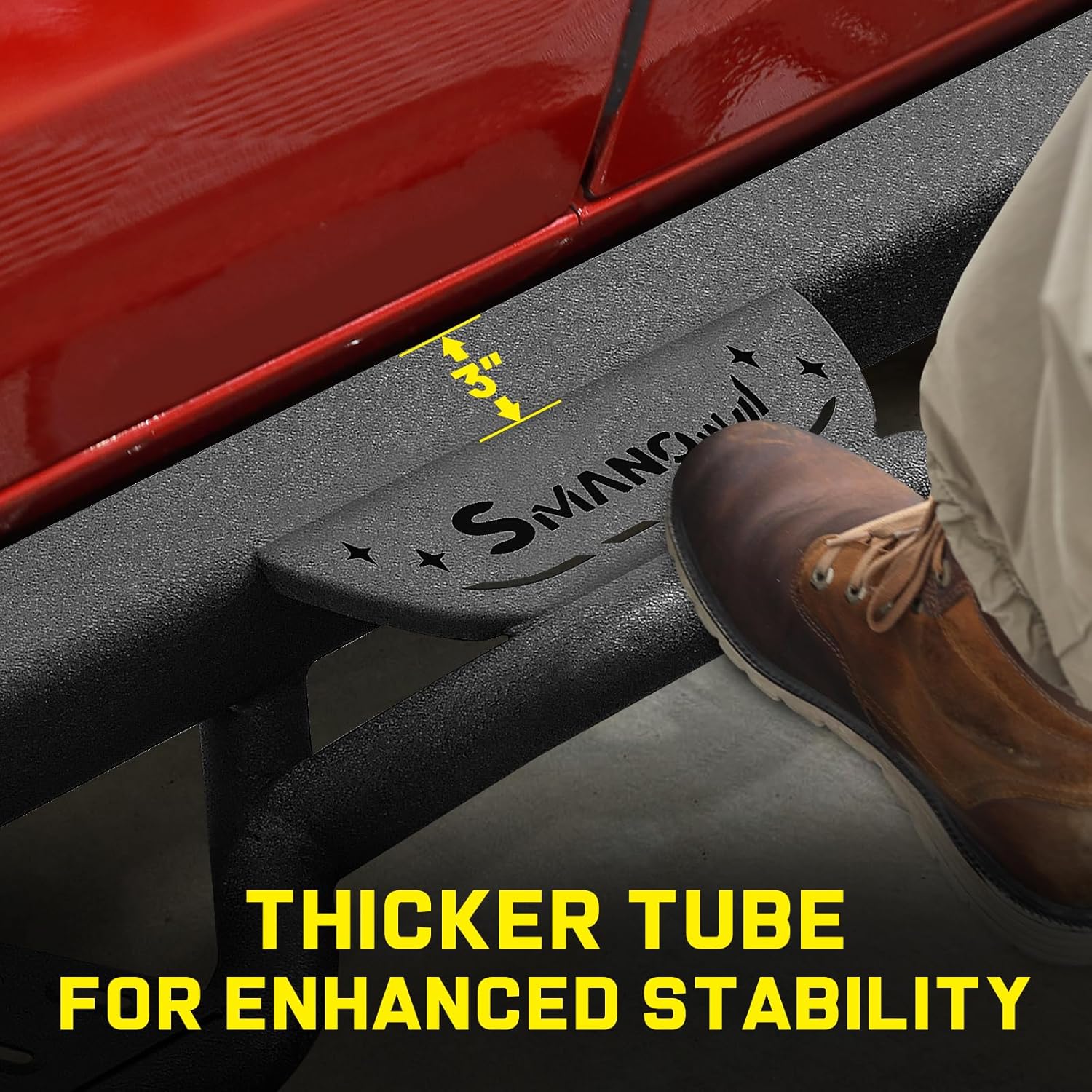 Tubes with a diameter of 3 inches support up to 500 LBS, it can enhance stability.