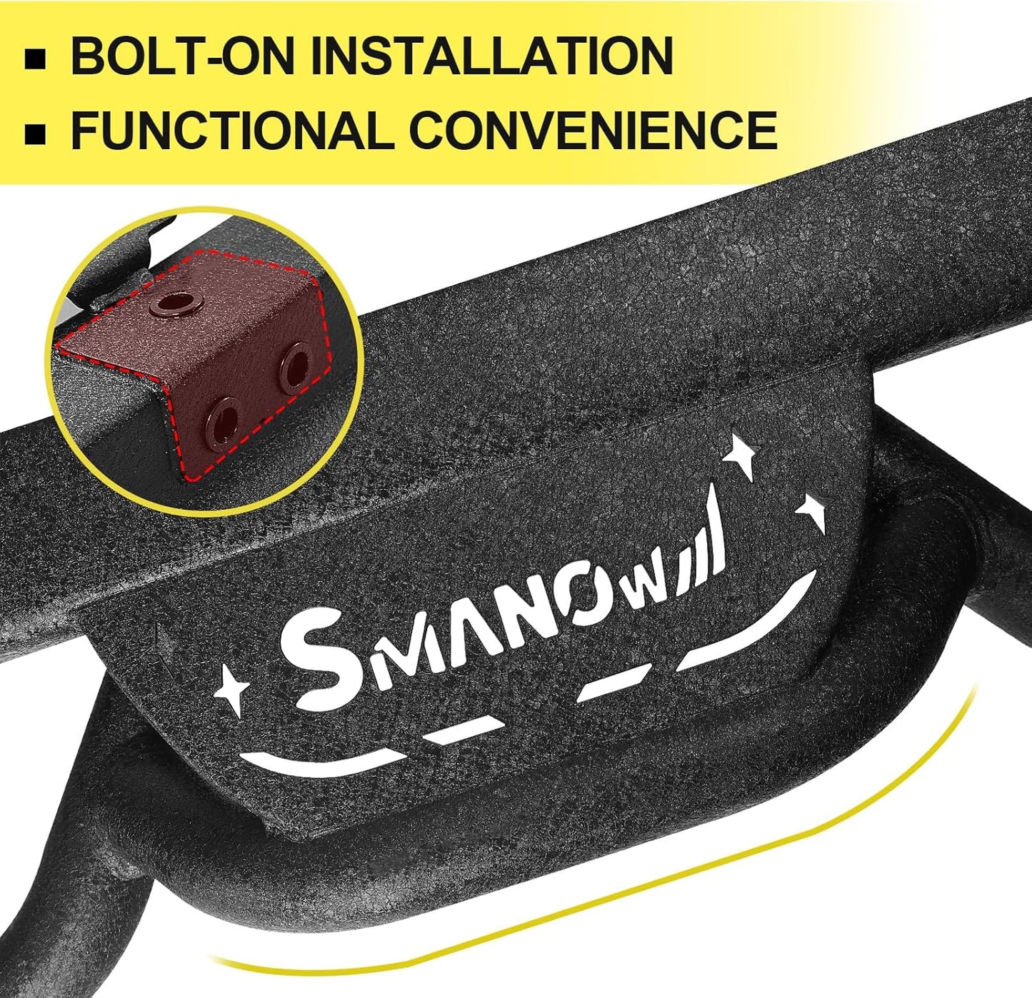 No drilling or modification is required. installation without the use of pneumatic tools. The product includes the steps(left and right), brackets, hardware, and detail instructions.