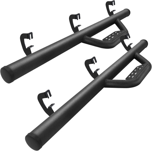 3" Tube & 4" Drop Down Side Step Nerf Bar Running Boards Compatible with 2007-2018 Chevy Silverado/GMC Sierra 1500 Regular Cab,Single Cab,Standard Cab,Heavy Duty Carbon Steel,Textured Black
