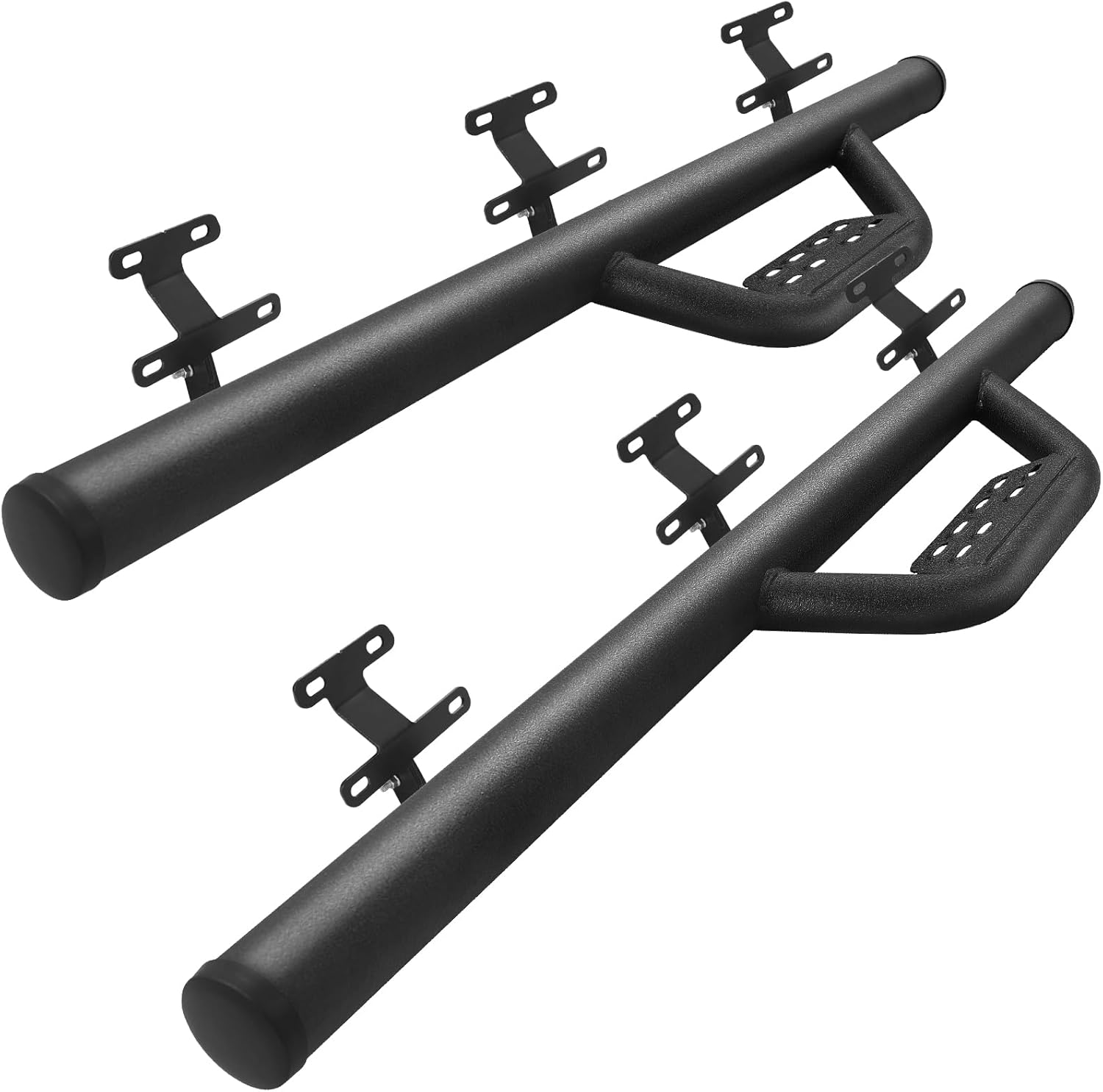 SMANOW Running Boards Compatible with 2019-2025 Chevy Silverado/Sierra 1500/2020-2025 2500 3500HD Regular Cab, 4 inches Carbon Steel Drop Down Side Steps, Matte Textured Black Style Nerf Bars