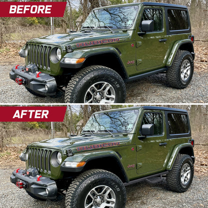 Drop down style, the steps sitting 4.5" lower than the rocker, give an easier step up for kids and old people. wheel to wheel drop down style side steps