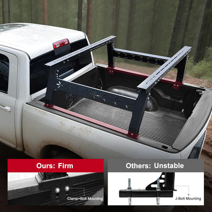 No drilling, cutting, or modifications are required. All mounting hardware and an instruction guide are included. The lightweight design allows for easy assembly with a direct bolt-on installation. Installation only takes 1-2 hours, and it can be securely mounted on the back of a truck. (Please check before traveling to ensure a safe journey.)