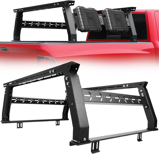 Adjustable Truck Bed Rack for Most Truck, Overland Bed Rack Compatible with Ford/Tundra/Tacoma/Dodge/Chevy/Nissan, Ladder Rack for Without Tonneau Bed Cover.
