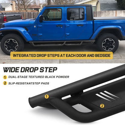 SMANOW Running Boards Compatible with 2020-2024 Jeep Gladiator Jt 4 Doors, Wheel to Wheel, Specifically Designed for Gladiator Jt.