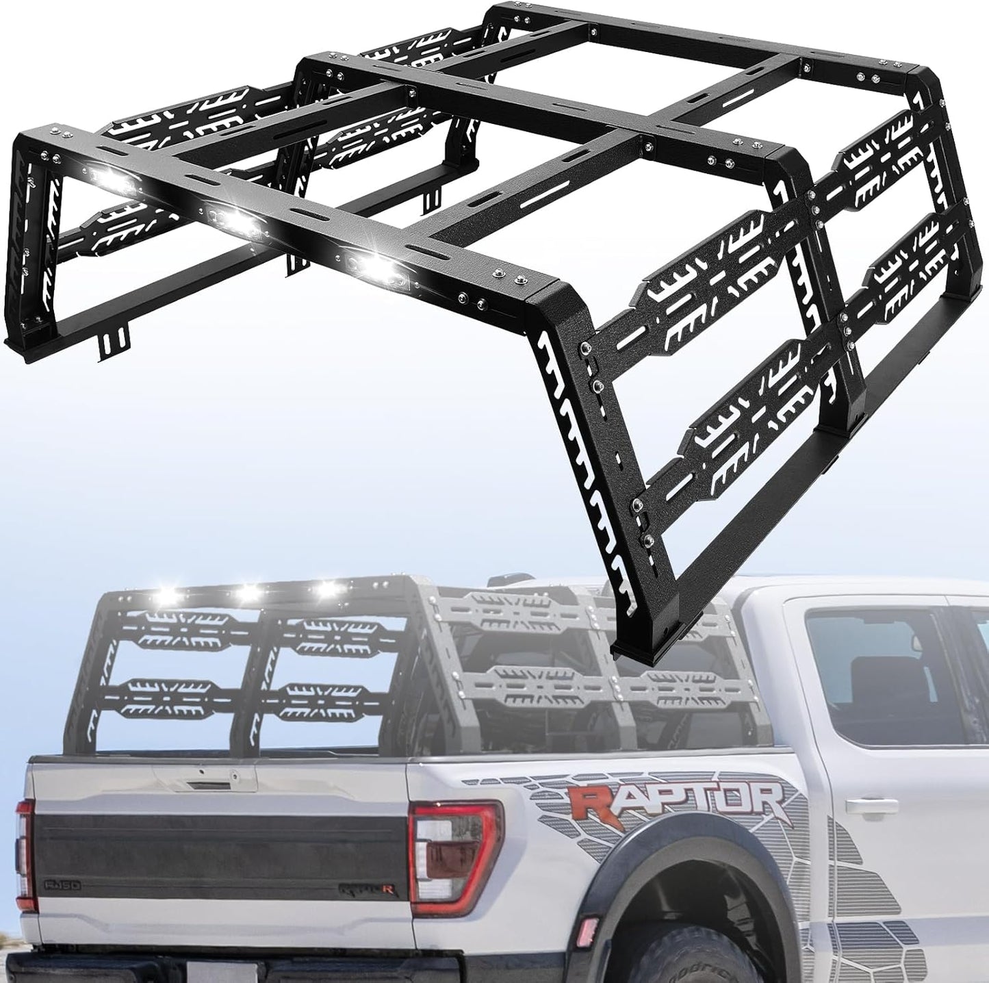 SMANOW Overland Bed Rack for Full Size Truck 22.5" Bed Rack Compatible with Ford/Dodge Ram/Nissan Titan/Silverado（6.5FT）/Sierra/Tundra Without Tonneau Bed Cover.