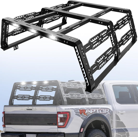 SMANOW Overland Bed Rack for Full Size Truck 22.5" Bed Rack Compatible with Ford/Dodge Ram/Nissan Titan/Silverado（6.5FT）/Sierra/Tundra Without Tonneau Bed Cover.