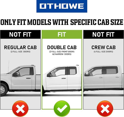 Running Boards Compatible with 2007-2018 Chevy Silverado/GMC Sierra 1500 & 2007-2019 Silverado/GMC Sierra 2500HD 3500HD Double Cab/ Extended Cab, 2019 Silverado 1500 LD & 2019 Sierra 1500 Limited Double Cab. Only fits for Double Cab/ Extended Cab with 2 full-size front doors and 2 narrower rear doors.