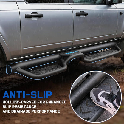 The hollow-carved design effectively prevents water and dirt from accumulating on the pedal surface, keeping the pedals dry and clean even in harsh weather conditions. This design significantly reduces the risk of slipping, thereby enhancing driving safety.