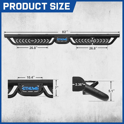 No-Drill Installation: No drilling or cutting required—simply bolt it in place. Precisely aligned factory mounting points ensure easy installation. Package includes 2 side bars, a bracket set, installation instructions, and all necessary hardware.