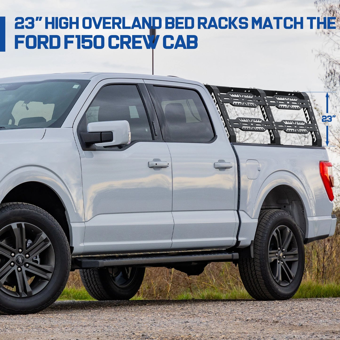 23" Ford F150 Bed Rack Without Factory Bed Rails