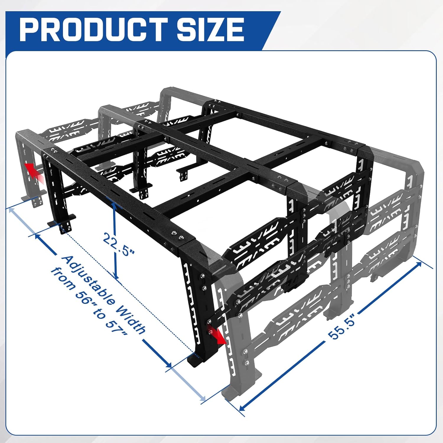 bed racks size